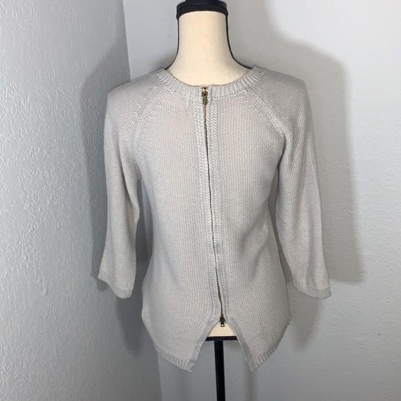 Zara Knit Gray Zipper Back Crewneck Pullover Sweater size Medium - Picture 12 of 12